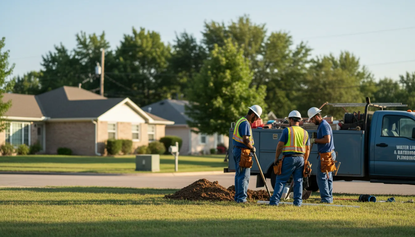 Residential water line and bathroom plumbing service in Flint, TX